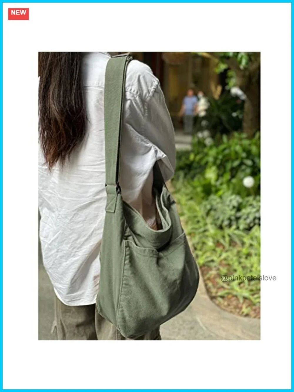 Canvas Hobo Crossbody Shoulder Tote Bag with Multi-Pocket